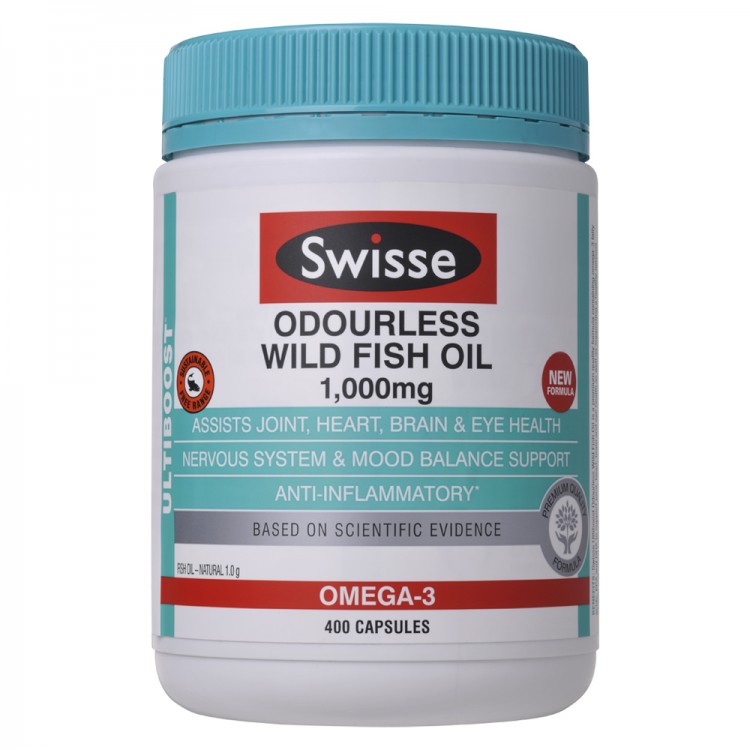 Swisse Ultiboost Odourless 1000mg Fish Oil 400 Capsules