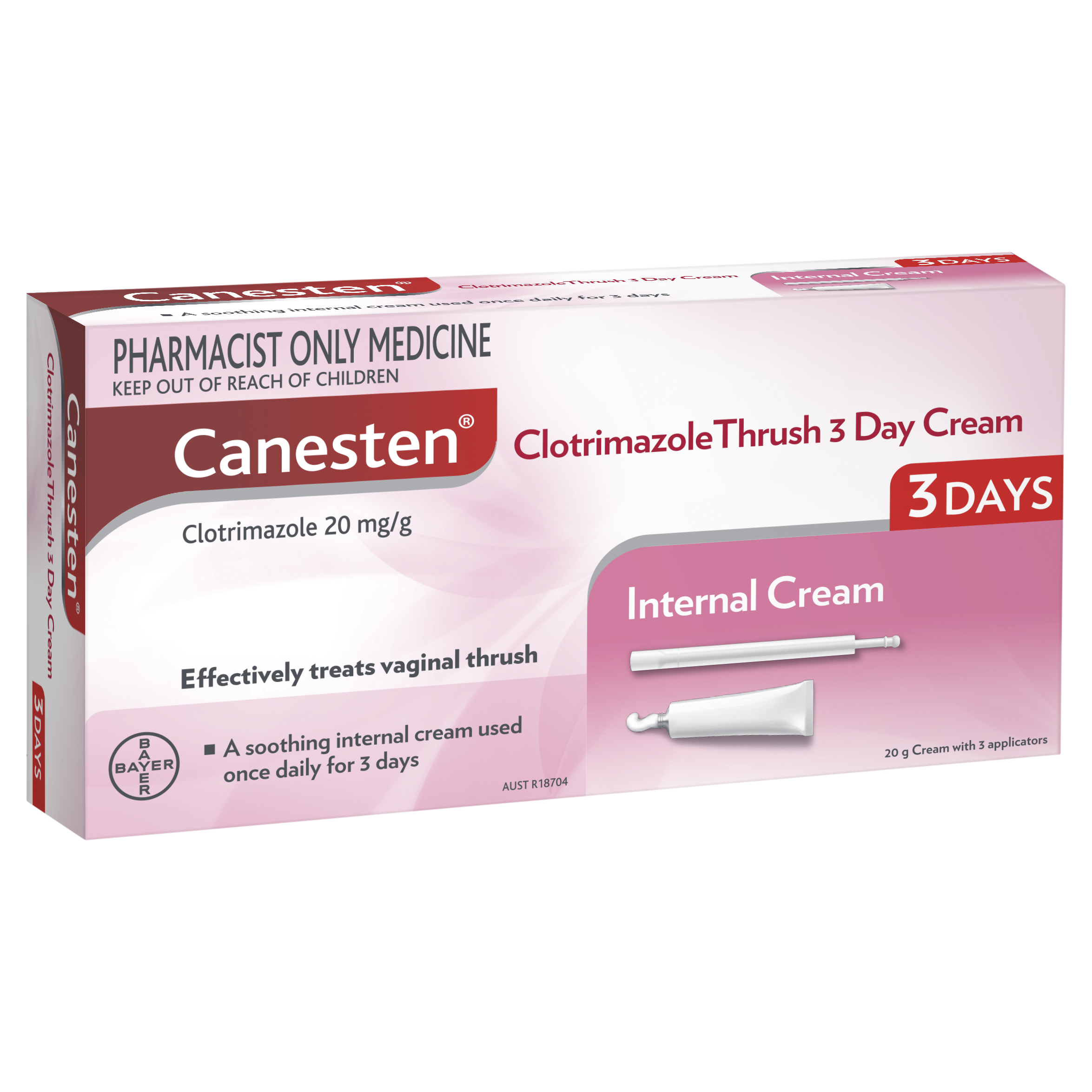 Canesten 3 Day Thrush Treatment Internal Soothing Cream 20g | Amals
