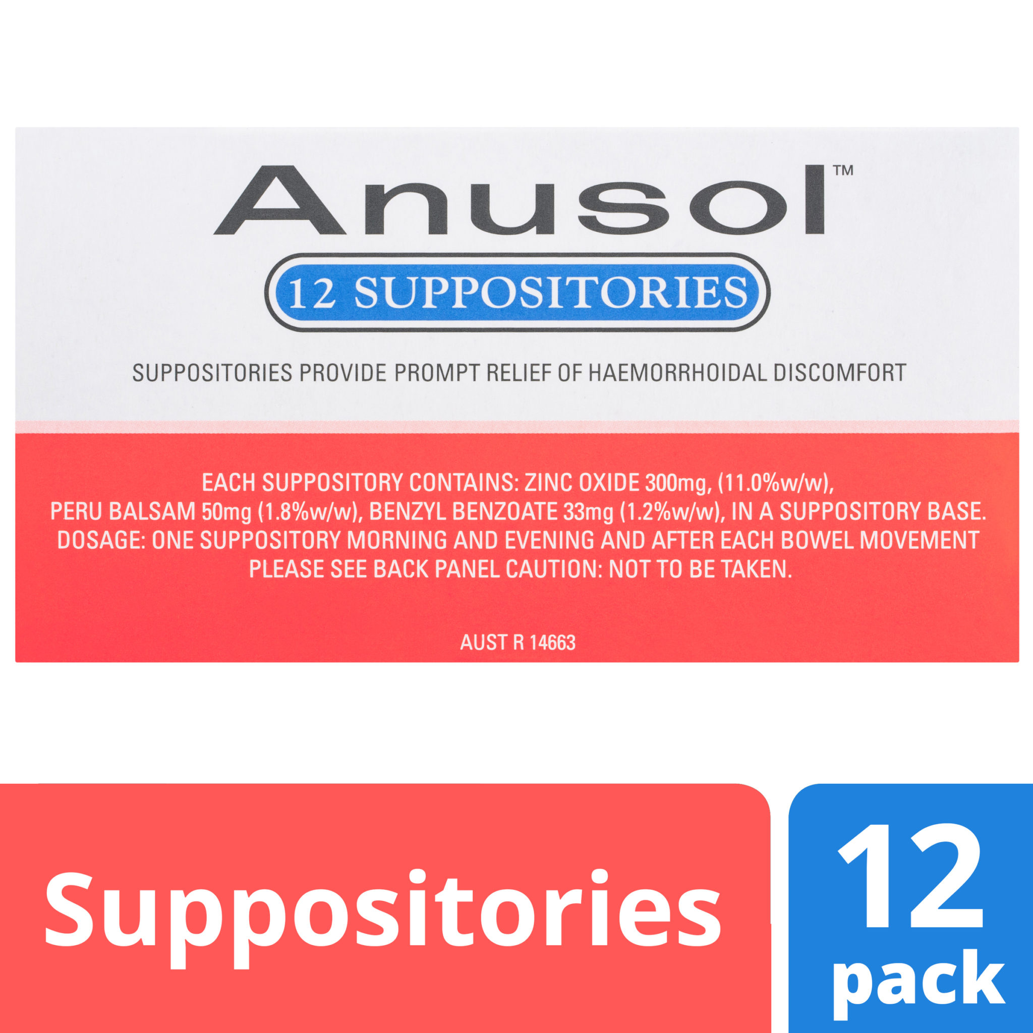 Anusol Suppositories 12 Pack Amals Discount Chemist