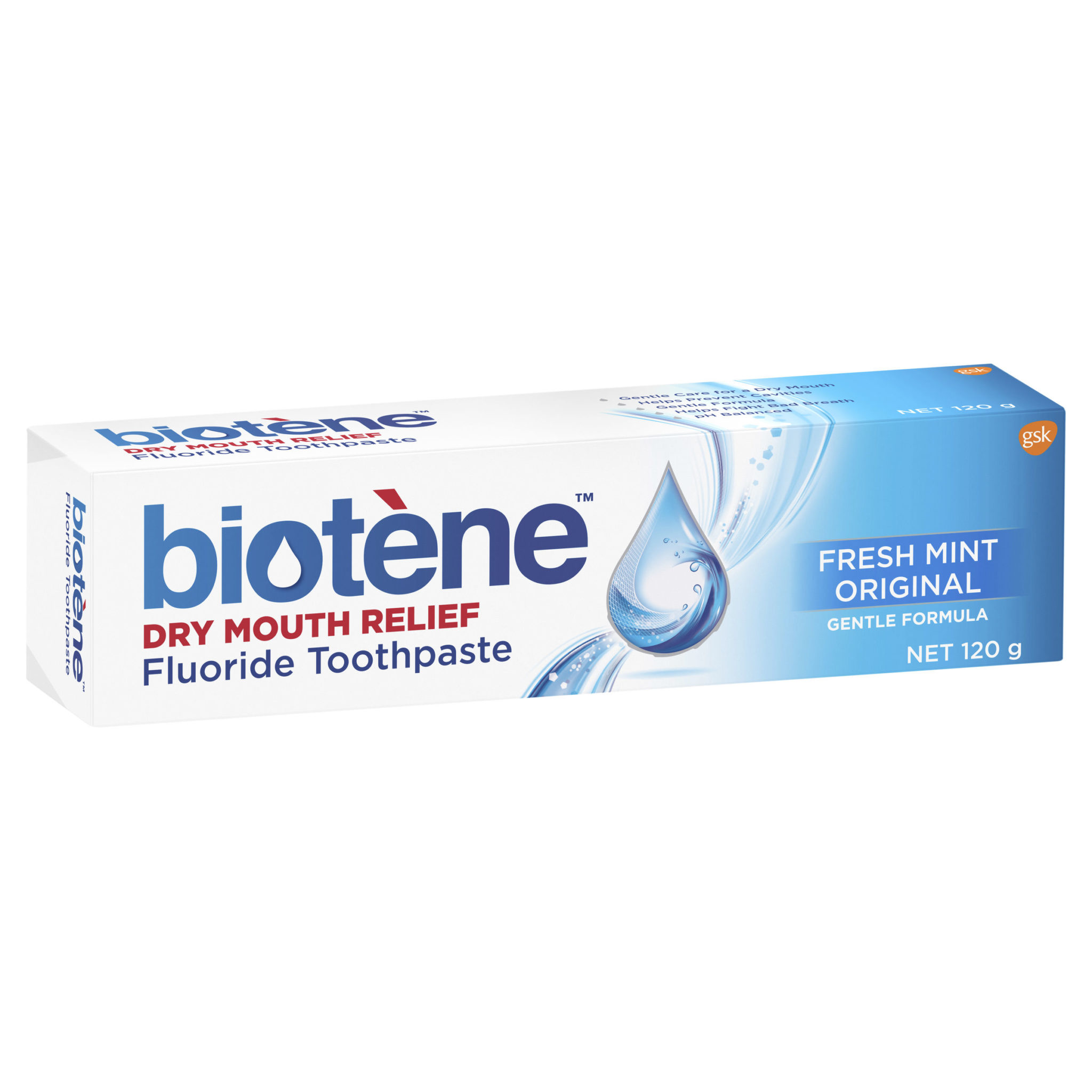 Biotene Dry Mouth Relief Fluoride Toothpaste Fresh Mint Original 120g ...