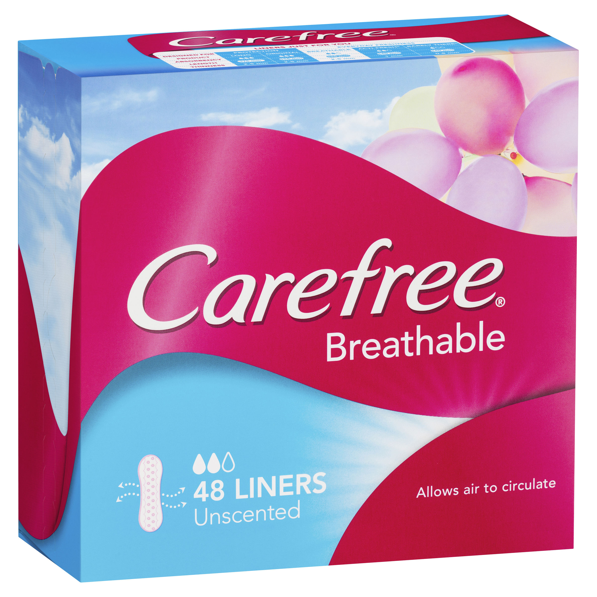 Carefree - Carefree, Breathe - Liners, Daily, Regular (48 count