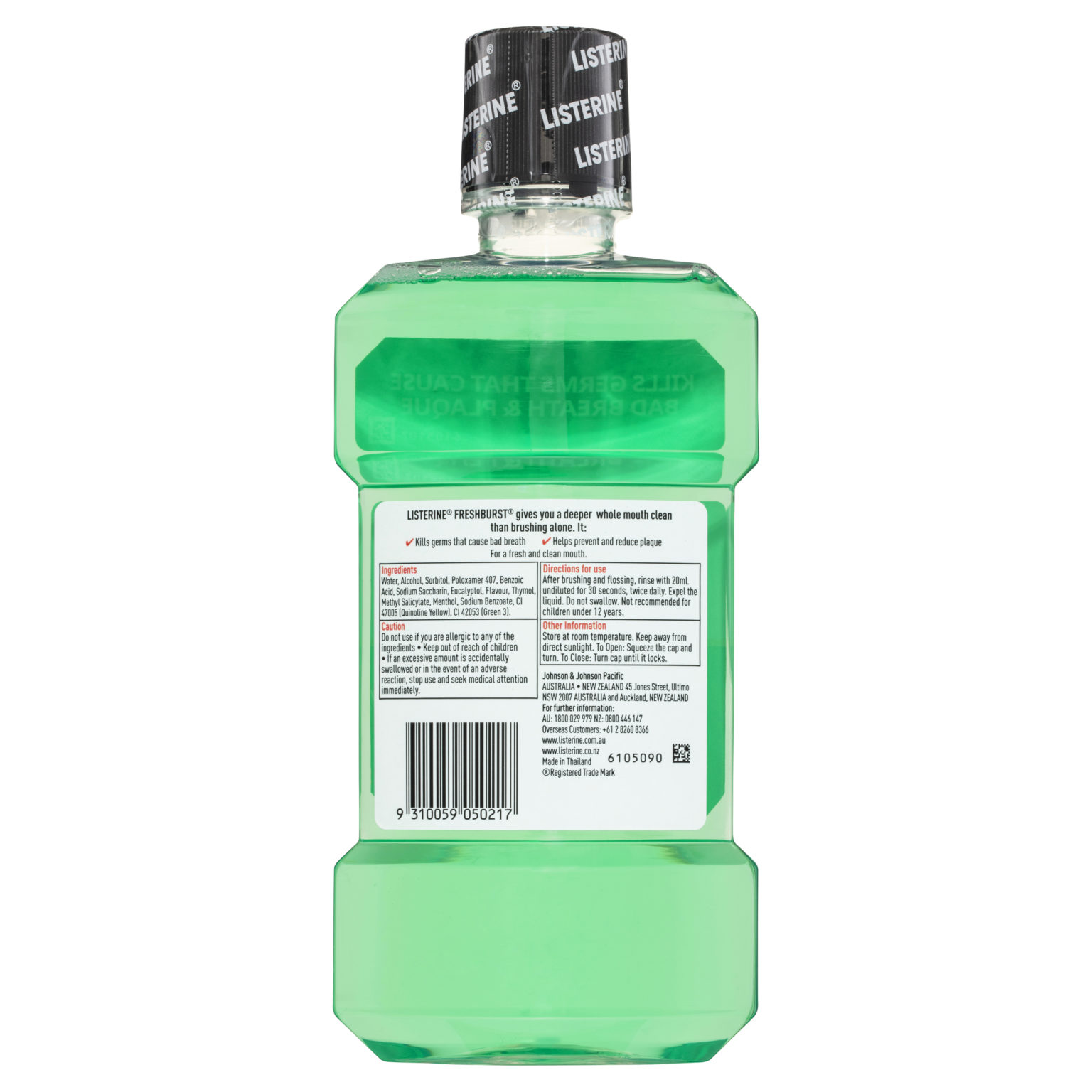 Listerine FreshBurst Antibacterial Mouthwash 500mL | Amals Discount Chemist