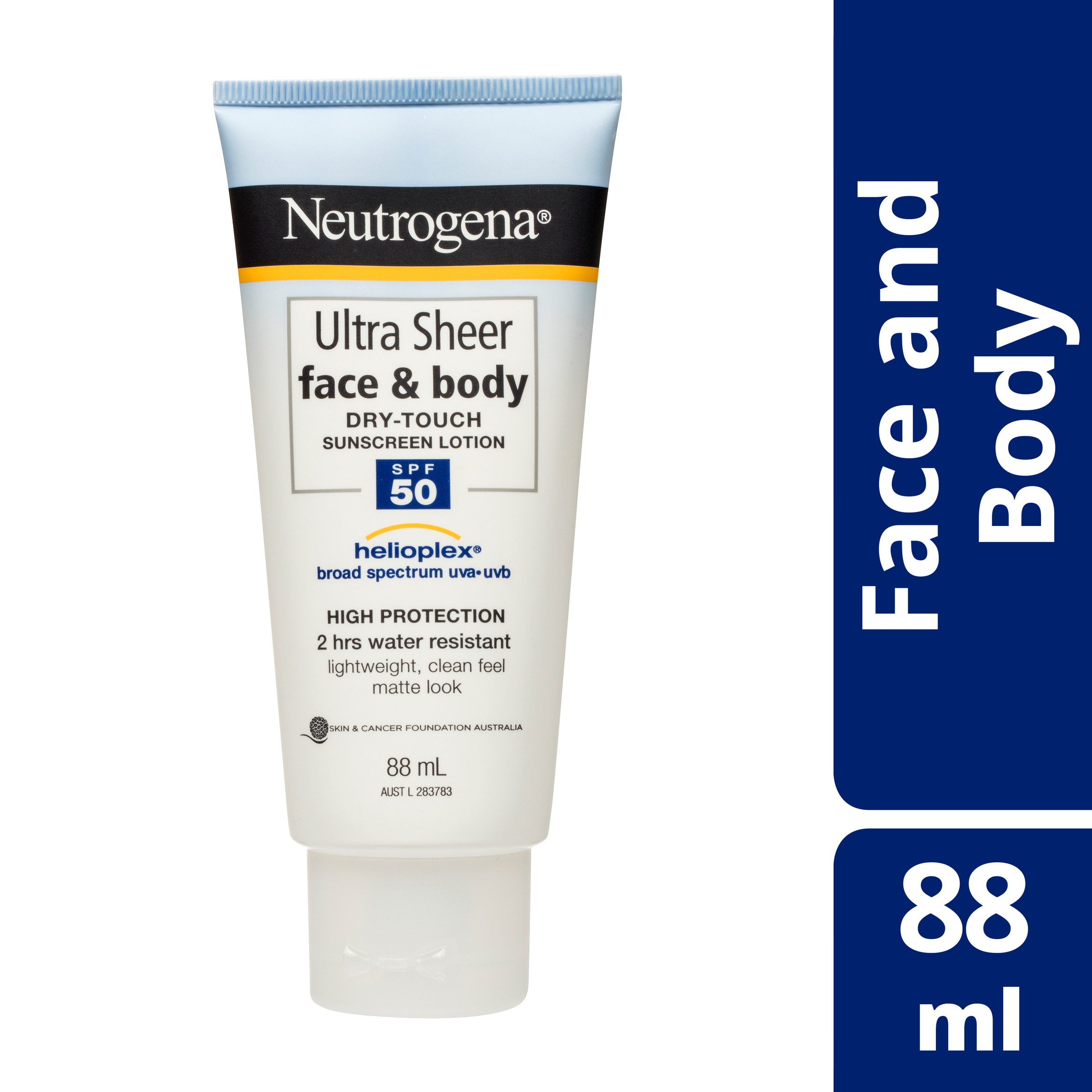 Neutrogena Ultra Sheer Face & Body Dry Touch Sunscreen Lotion SPF 50 88mL |  Amals Discount Chemist