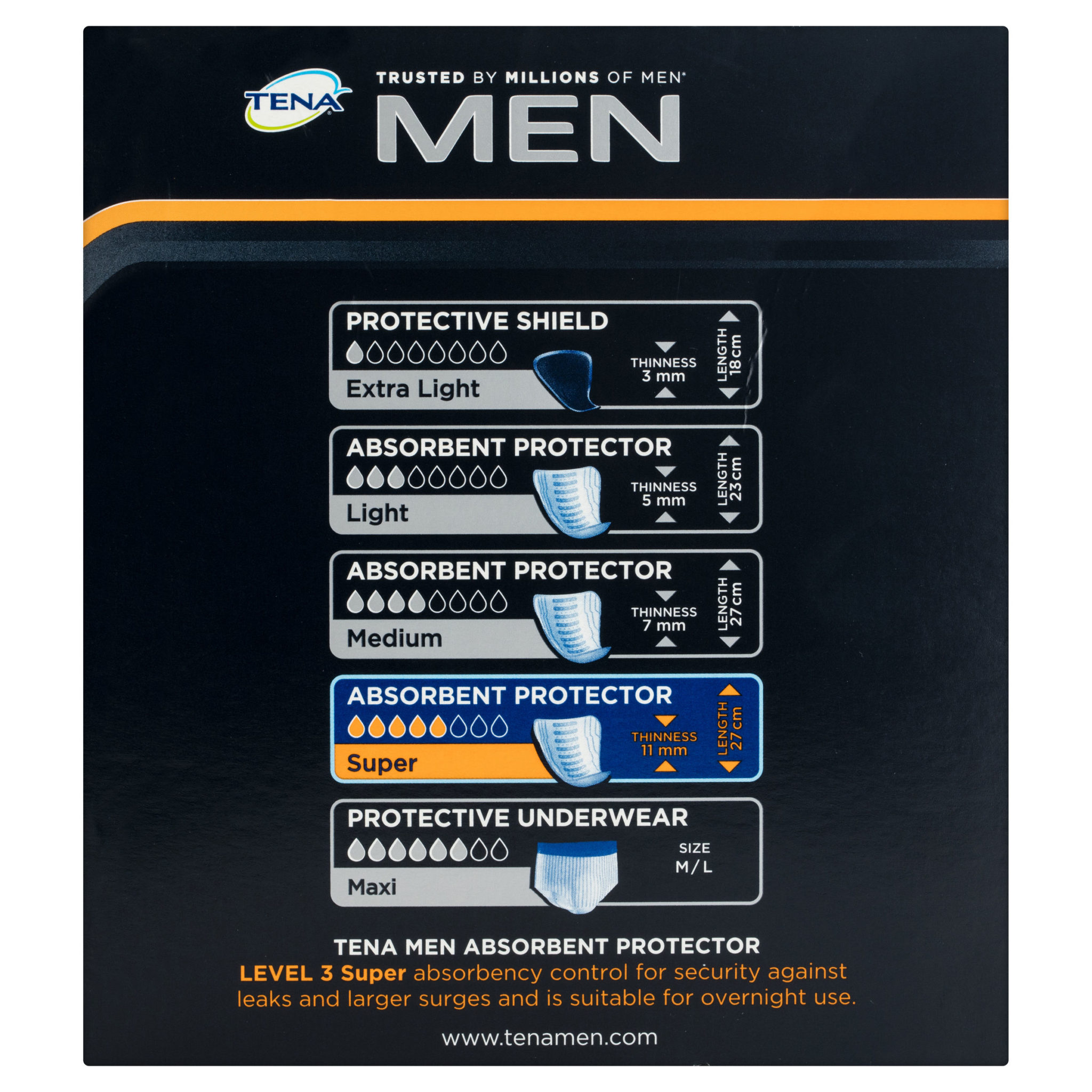 Tena Men Absorbent Protector Level 3 Super 8 Pack | Amals Discount Chemist