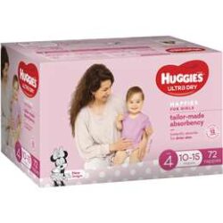 Huggies Jumbo UltraDry Nappies Toddler Girl 72pk